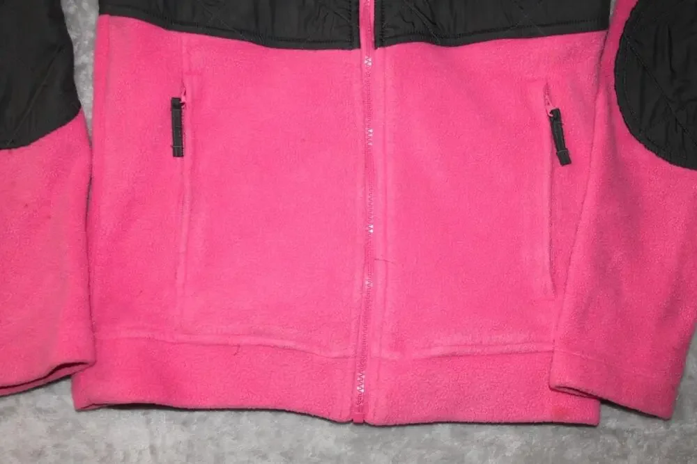 Columbia Jacket Unisex Kids 14-16 Pink Quilted Fleece Full Zip Pockets